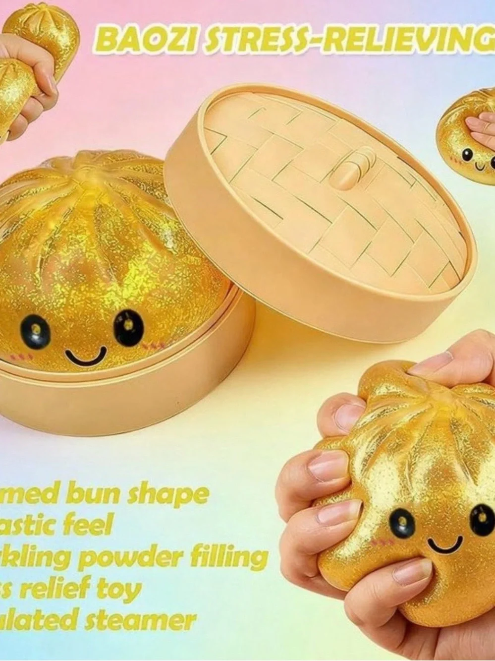 Mystery Dumpling Color-Change Squishy T- Assorted Bright Colors one big dumpling
